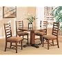 5pc Ladder-back Style Solid Hardwood Round Dining Table & Chairs Set