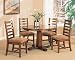 Kitchen & Housewares : 5 pc brown finish wood dining table set with birch wood veneers and solid hardwoods
