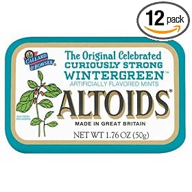 Altoids Curiously Strong Mints, Wintergreen, 1.76-Ounce Tins (Pack of 12)