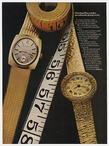 1969 Bulova Christian Dior Collection Watches Print Ad