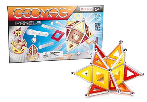 Geomag 104-Piece Construction Set with Assorted Panels - Mentally Stimulating for Children and Adults - Safe and High Quality Construction - For Ages 3 and Up