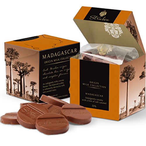 Struben Madagascar Milchschokolade - Überaus cremig mit einer Spur Karamell - Kakao 33% Trinitario - Struben Origins Herkunftsschokolade -Schokoladen haben die originalen und vielschichtigen Aromen - 18 schokolade momente