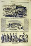 1855 SKETCHES JAPAN NAGASAKI JAPANESE OFFICERS BOATS