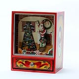 Luxury Christmas Moving Music Box with Wood, Play the Castle in the Sky Tune