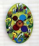 IMAGE OF David Scherer Small Modern Oval Green Wall Clock