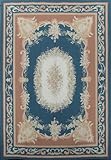Free Shipping & Free Pad 8x10 Blue Aubusson Weave Rug S86
