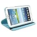 LK Luxury 360 Rotating PU Leather Case Cover For Samsung Galaxy Tab 3 Lite 7.0 T110 / T111 & Free Screen Protector + Stylus Pen (Sky Blue)