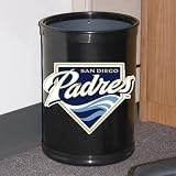 MLB San Diego Padres Black Team Wastebasket