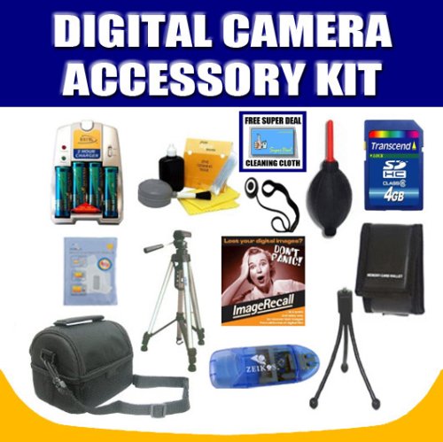 4GB Deluxe Accessory Kit for Nikon Coolpix L100 Digital Camera with Exclusive FREE Complimentary Super Deal Micro Fiber Cleaning Cloth