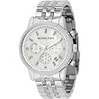 Michael Kors Watches Silver Chronograph with Stones