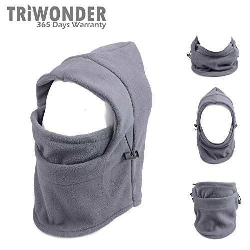 Triwonder 6 in 1 thermal fleece balaclava hood police swat ski bi…