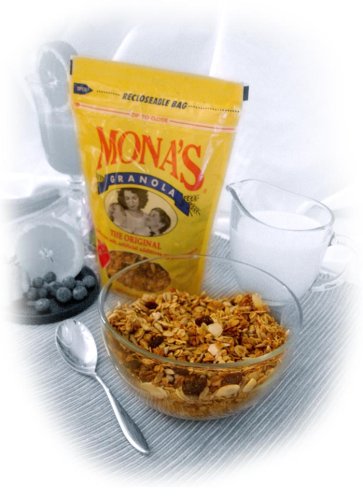 Mona's Original Granola, Delivered only $5.99 each, All-Natural ~ Zero Trans Fats ~ No Sugar, No Salt, No Preservatives added ~ 12 packages per case - Free shipping in the USA 48 contiguous states