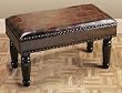 32" Wide HANDMADE Bi-Cast LEATHER TUSCANY STYLE BENCH