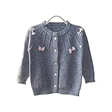 (ベビーゴー)babygo 子供服 カーディガン 女の子 子供服 女児 長袖 ニットセーター ベビー キッズ カジュアル カーディガン グレー 80