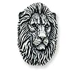 Sterling Silver Antiqued Lion Head Pendant with 20 inch Sterling Silver Chain