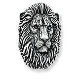 Sterling Silver Antiqued Lion Head Pendant with 20 inch Sterling Silver Chain