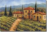 Chianti Village by Joanne Margosian - Artwork On Tile Ceramic Mural 17 x 25.5 Kitchen Shower Backsplash