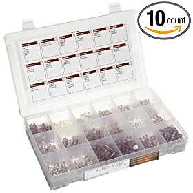 Value Plastics Panel Mount Reduction Connector 1/4-28 UNF to 200 Series Barbs, 1/8" (3.2 mm) and 1/16" (1.6 mm) ID Tubing, Natural Polypropylene (Pack of 10)