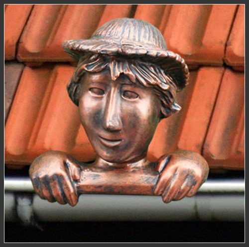 Rinnengucker, Dachrinnenschmuck, Dachrinne, Garten