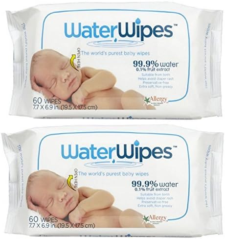WaterWipes Baby Wipes, 60 Count (pack of 2) by DermaH2O by Amtec