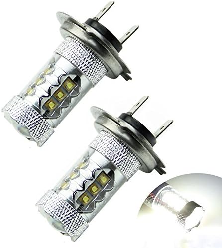 DIBMS 2Pcs High Power 80W CREE White H7 High Power LED Tail Turn Brake Car Light Lamp Bulb