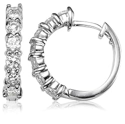 Sterling Silver Cubic Zirconia Hoop Earrings