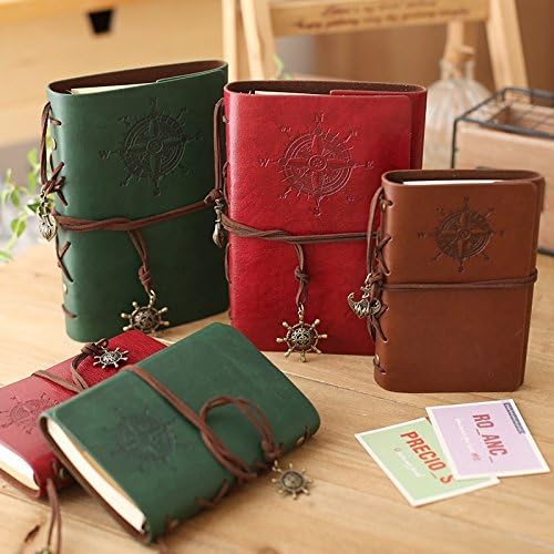 Vintage Leather Journal Notebook Classic Retro Spiral Ring Binder Diary Book Custom logo print Words Gift