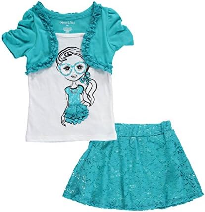 Colette Lilly Big Girls' "Bejeweled Spectacles" 2-Piece Outfit - teal, 10 - 12