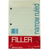 Filler Paper, Narrow Rule, 8 1/2"x5 1/2", White (RED13551) Category: Filler Paper