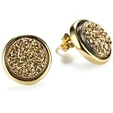 Marcia Moran Gold Druzy Stone Circle 18k Gold-