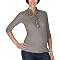 Moody Mama Maternity High Neck Top With Cascading Ruffle - Gray