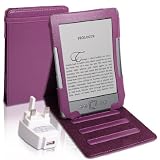Accessory Pack For The Amazon Kindle 4 - 6" 6 Inch Version Purple Executive Book Stand Case with UK Mains USB Adaptor Plugby Yousave