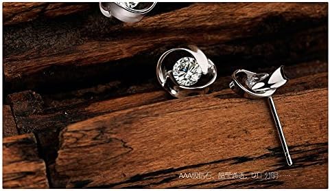 Black Friday Wedding On Sale White Ladies Silver Earring Zircon Clear Love Knot Flower Stud Earring For Women