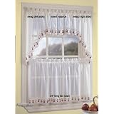 Apple Orchard Kitchen Curtain - 24'' tier (pr) by 