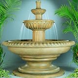 Henri Studio Fluted Fountain in Grando Pool - Aged Iron