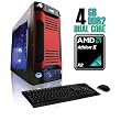 CybertronPC X-Sniper SAAN4120BRBRL, Black/Red, AMD Athlon II X2 Dual Core (2.8GHz), 4GB DDR2, 500GB HDD, DVDRW, ATI Radeon HD4350, 400 Watt Power Supply, No O/S, 1 Year Parts & Labor Warranty