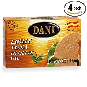 DANI Tuna Light in Olive Oil, 4-Ounce Easy Open Cans (Pack of 4) by DANI