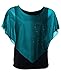 eVogues Plus Size Glitter Layered Look Poncho Top