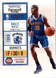 2010 11 Playoff Contenders Plates & Patches Basketball Card # 47 David West New Orleans Hornets In a Protective Screwdown Display Case!