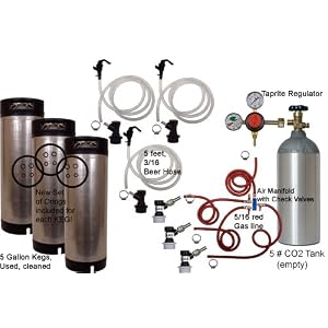 Cornelius Homebrew Kegerator Kit 3 Keg Basic Kit with 5#CO2 and Kegs