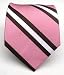 Apparel : 100% Silk Woven Baby Pink and Brown Striped Tie