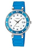 Casio Women's LTP1329-2EV Blue Resin Quartz Watch with White Dial