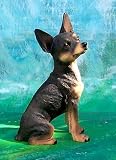CHIHUAHUA Black FIGURINE Sits looks up RESIN 4870