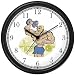 Caricature of Weight Lifter with Dumbbell on Muscle Beach 1 - Physical Fitness-Exercise-Body Building Wall Clock by WatchBuddy Timepieces (Black Frame)