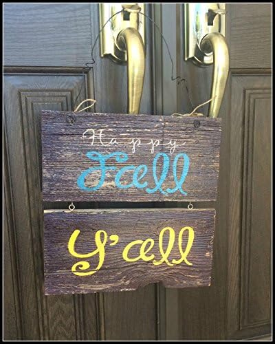 11 X 10 Happy Fall Y'all Door Hanger- distressed- reclaimed wood- Fall décor- door décor *FREE SHIPPING!*
