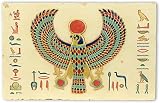 Horus Falcon relief, color detailed