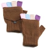 Rampage Junior's Acrylic Pop Top Glove With Multi-Colored Fingers,Brown,One Size