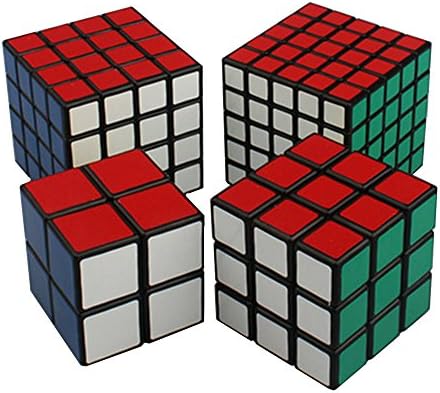 Treatoy Shengshou Cube Set Black Glaze Sticker 2x2 3x3 4x4 5x5 Puzzle Cube Set Brain Teaser Toy