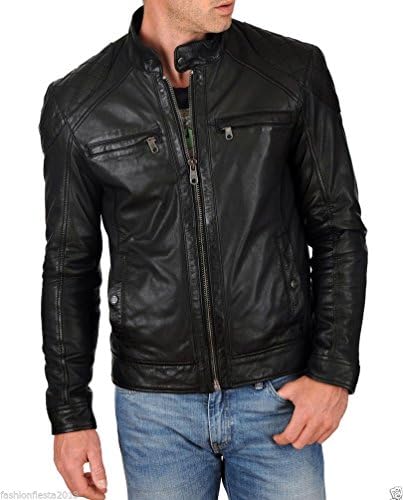 leatherjacket Mens Genuine Lambskin Motorcylce Leather Jacket