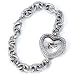 Miami Dolphins NFL Silver Rhinestone Ladies Heart Watch
